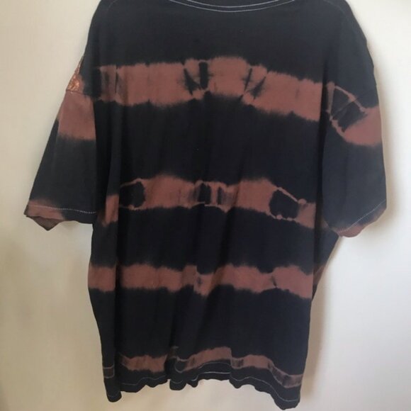 Screen Stars Vintage 80s Tiedye 3D Metallic Cotton T Shirt Oversized Paint Brown - Picture 3 of 16